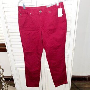 NWT Christopher & Banks Signature Slimming Red Modern Fit Ankle Fit Pants Size 8